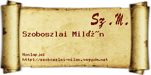 Szoboszlai Milán névjegykártya